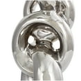 thumbnail image 5 of 6" x 17" Silver Ceramic Stacked Chain Link Abstract Sculpture with Black Block Base, by DecMode, 5 of 10