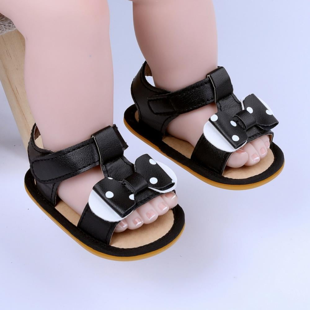 Newborn Baby Girls Crib Shoes with Cute Bowtie,Infant First Walking