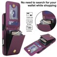 thumbnail image 6 of For Apple iPhone 17 Pro Max Argyle Pattern PU Leather RFID Blocking Protective Purse Wallet Case Magnetic Flip Cover Multi-Card Slots Pocket With Detachable Shoulder Strap,Dark purple, 6 of 7