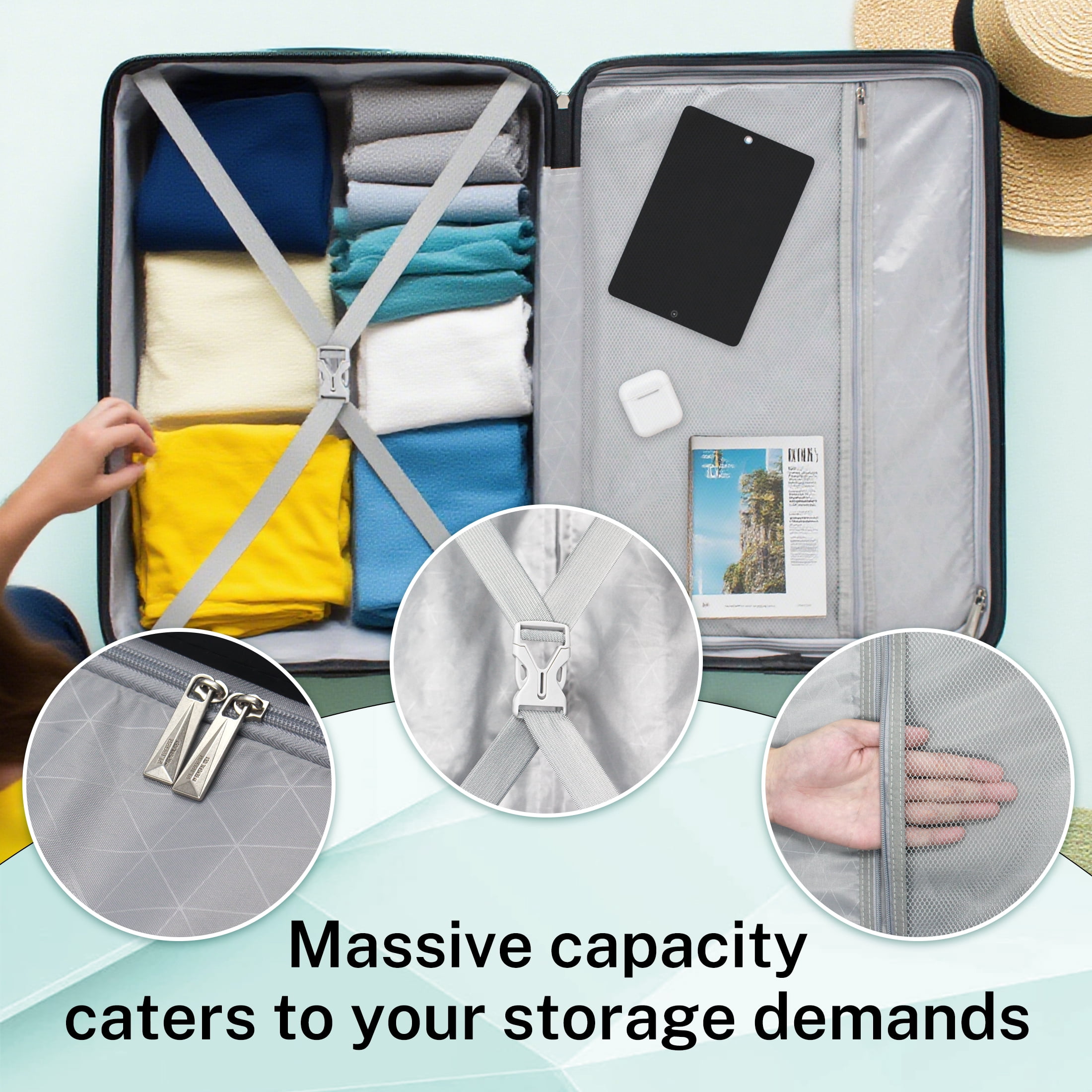 Luggage Sets 3 Piece Lightweight Luggage with Spinner Wheels ABS Travel Suitcase with TSA Lock 20 24 28 inch Carry on Luggage Silver