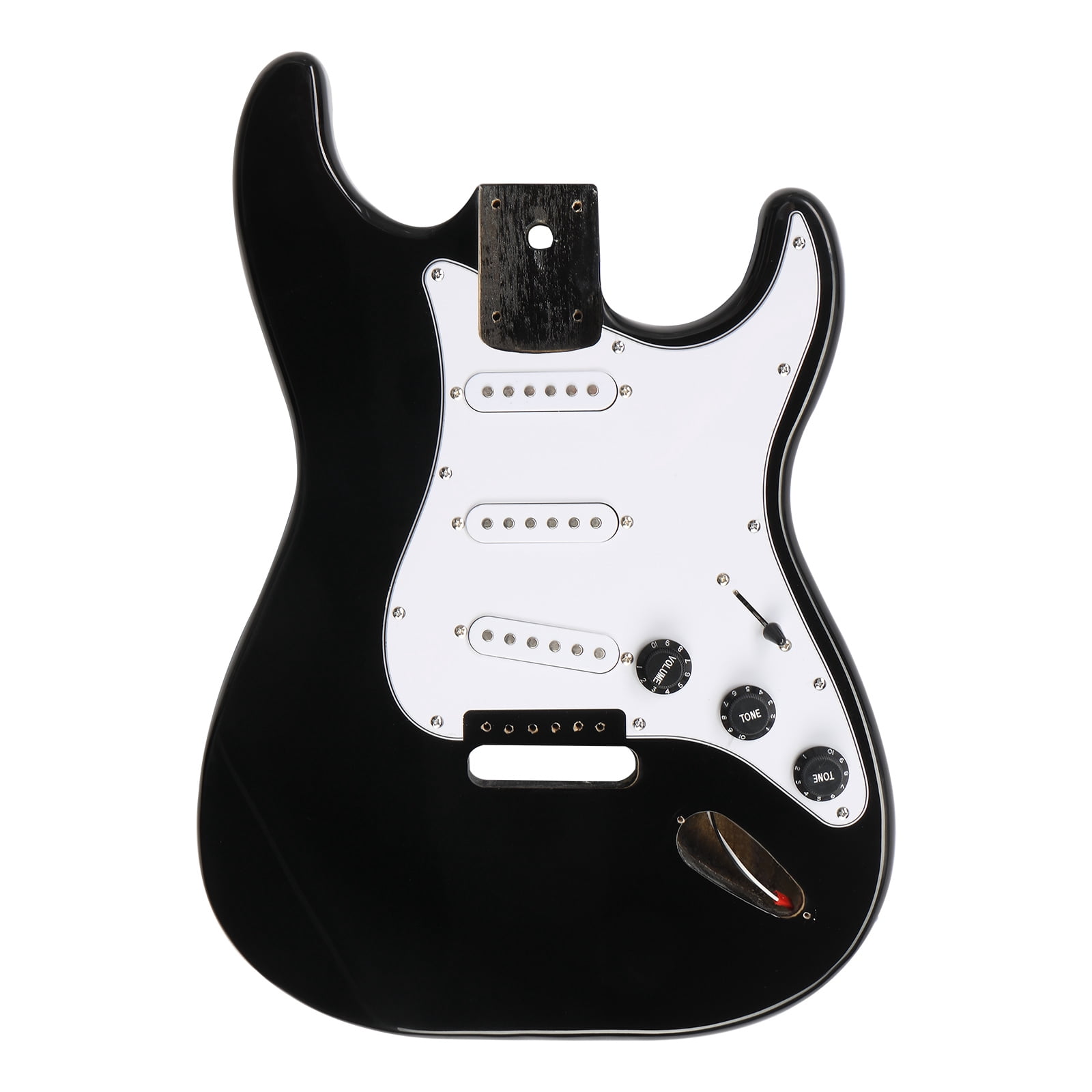 Ktaxon DIY Electric Guitar Kit, 6 String ST Style Electric Guitar Kits with Mahogany Body, Maple Neck and Accessories Black