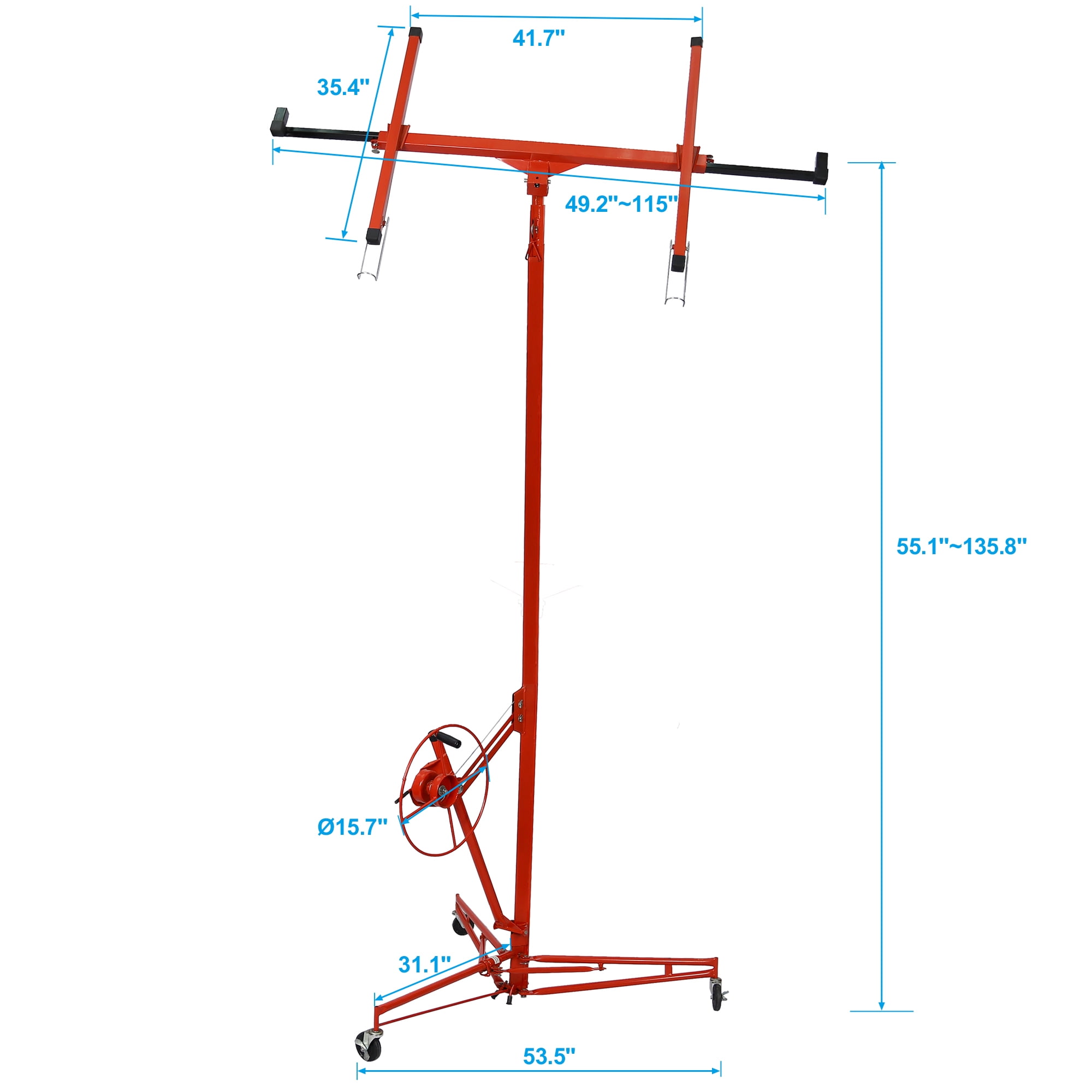 Drywall Lift Panel 11' Lift Drywall Panel Hoist Jack Lifter, Red