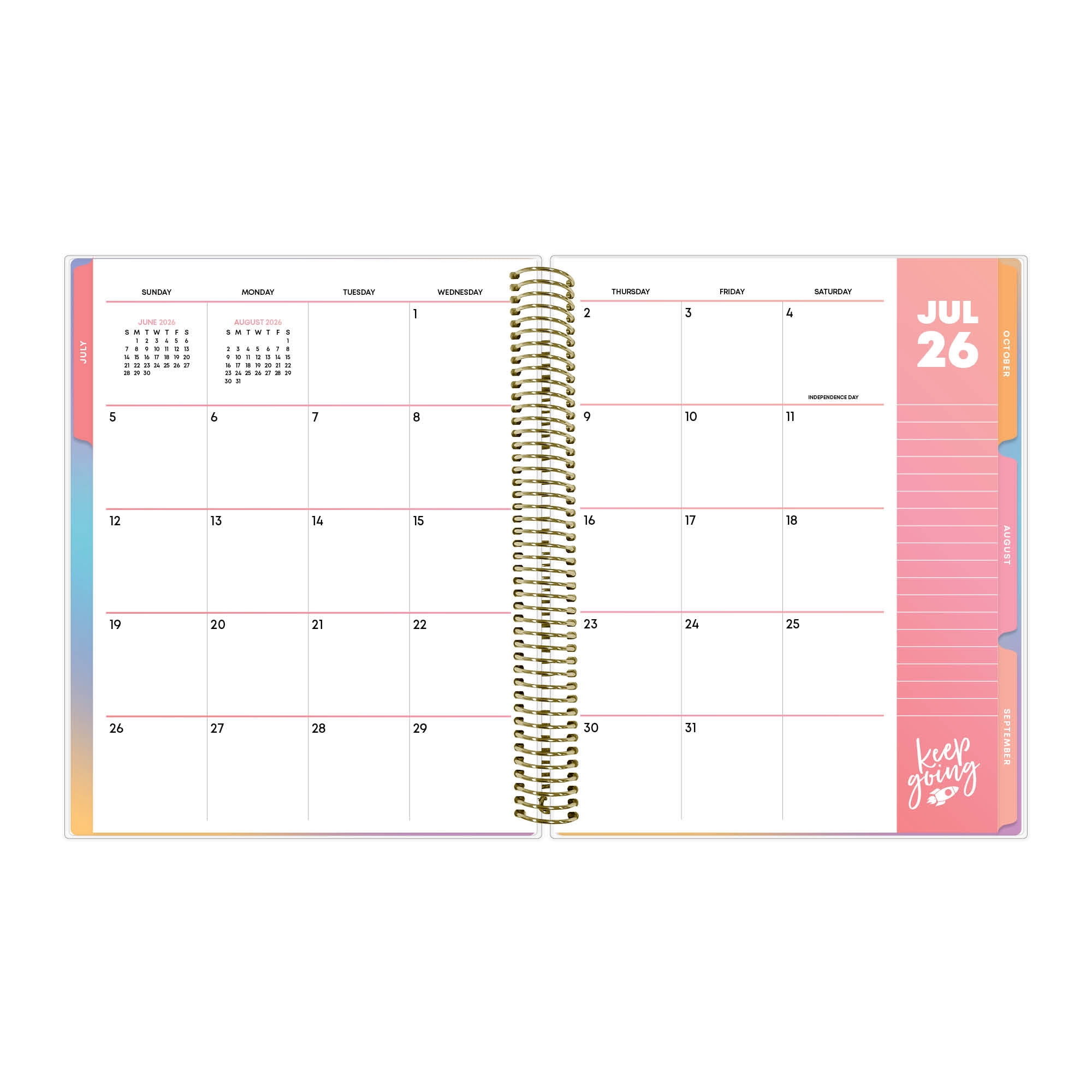 TeachWell for Blue Sky Monthly Weekly Planner, 8.5" x 11", Spring (July 2026 - June 2027)