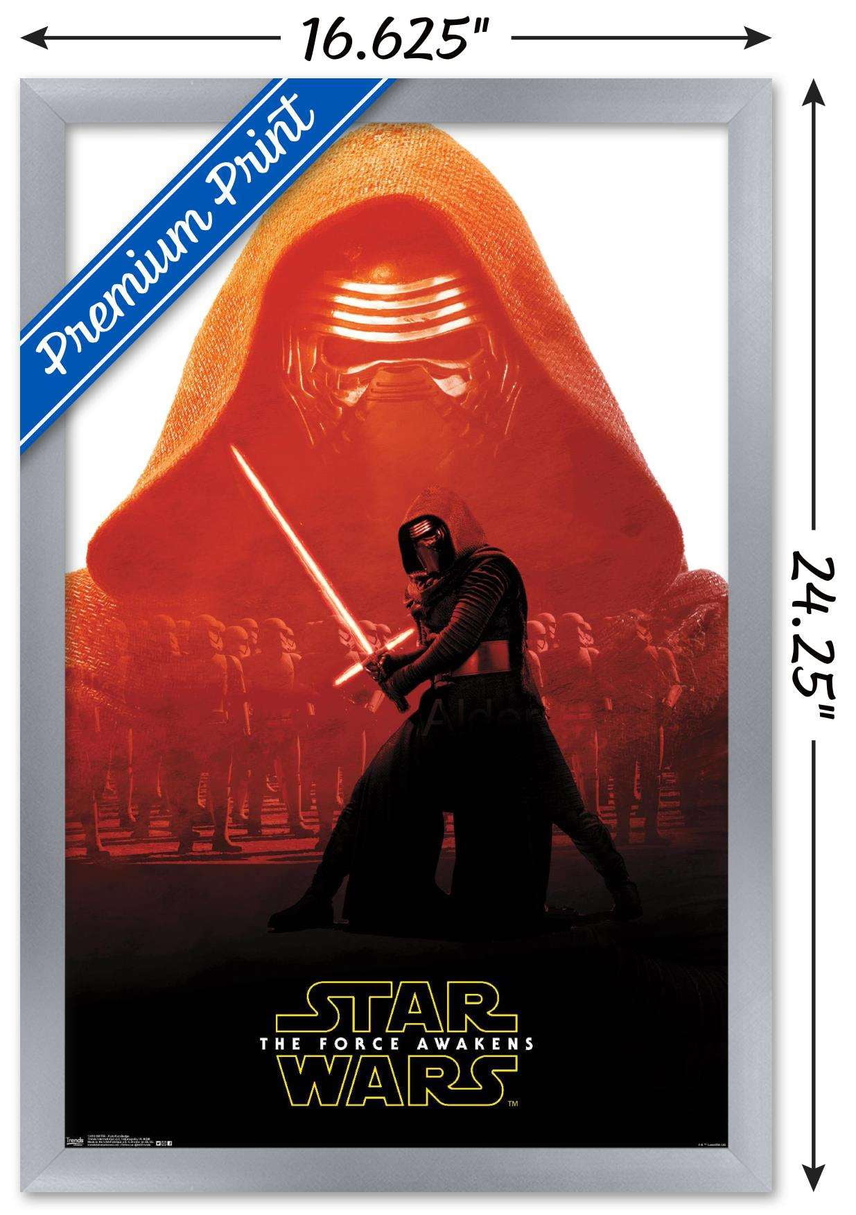 Star Wars: The Force Awakens - Kylo Ren Badge Wall Poster, 14.725" x 22.375", Framed