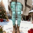 thumbnail image 6 of UngA Christmas Leggings Women Ultra Soft Brushed Christmas Day Leggings Pants Ankle Length Womens Pajama Pants (Sky Blue,XXL), 6 of 7