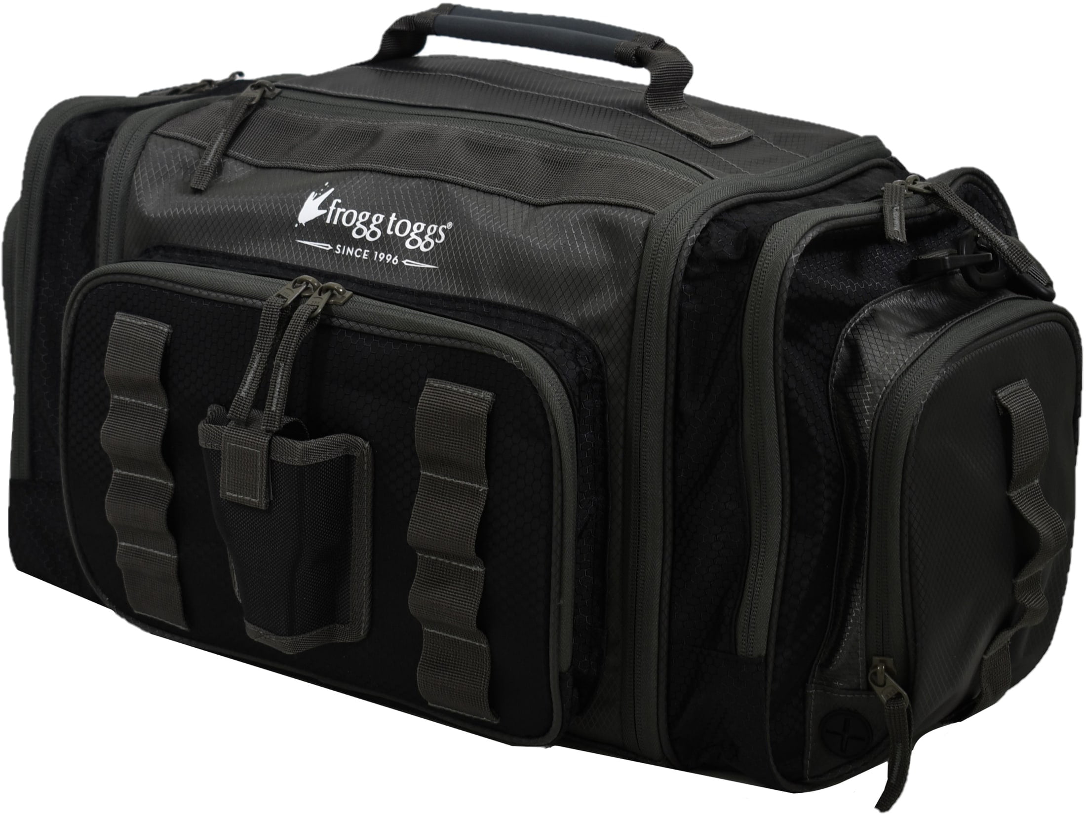 Frogg Toggs Pro Series Fishing Tackle Bag for 3700 Size Tackle Trays with Dual Access Storage, Black