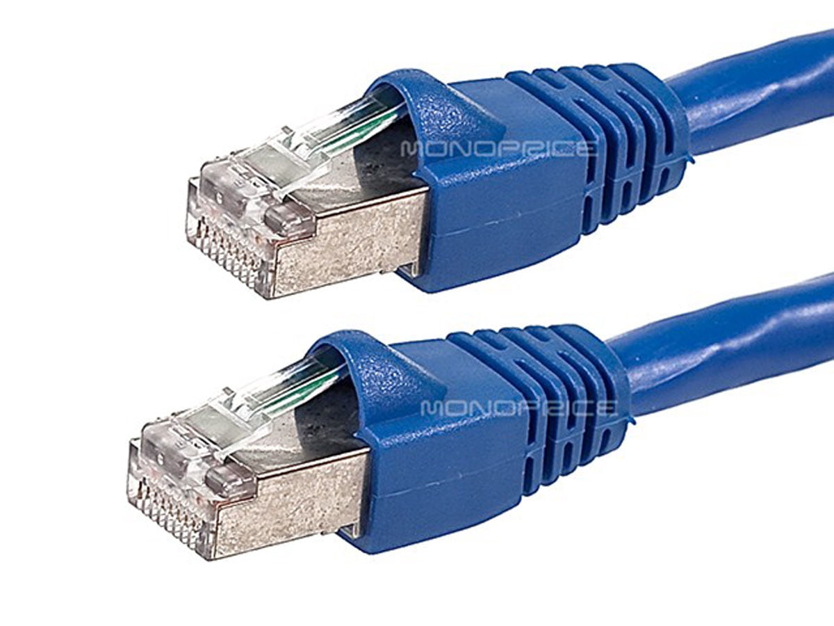 Monoprice 100' 24AWG Cat6a STP Ethernet Network Cable Blue (105907)