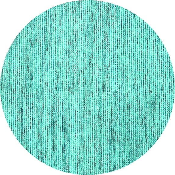 Ahgly Company Indoor Round Abstract Turquoise Blue Contemporary Area Rugs, 5' Round
