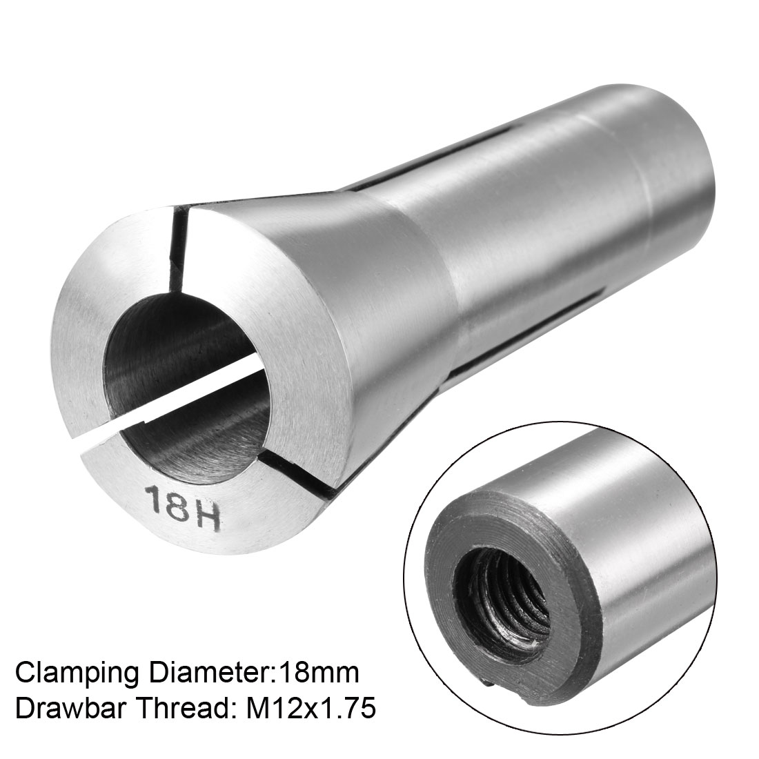 R8 Collet, 18mm Metric Mill Chuck Holder 65Mn Spring Steel M121.75