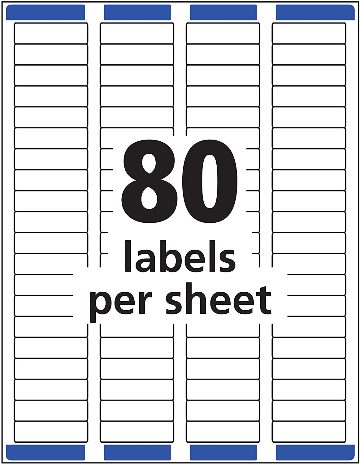 Avery 18167 800 Labels 80 Per Sheet 1/2 x 1-3/4 White Laser Inkjet Easy Peel 