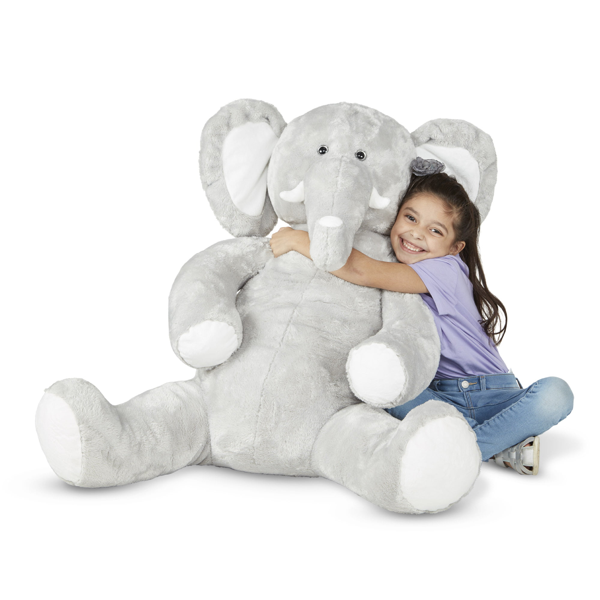 Melissa & Doug Gentle Jumbos Elephant Giant Stuffed Plush Animal (Sits  Nearly 3 Feet Tall)