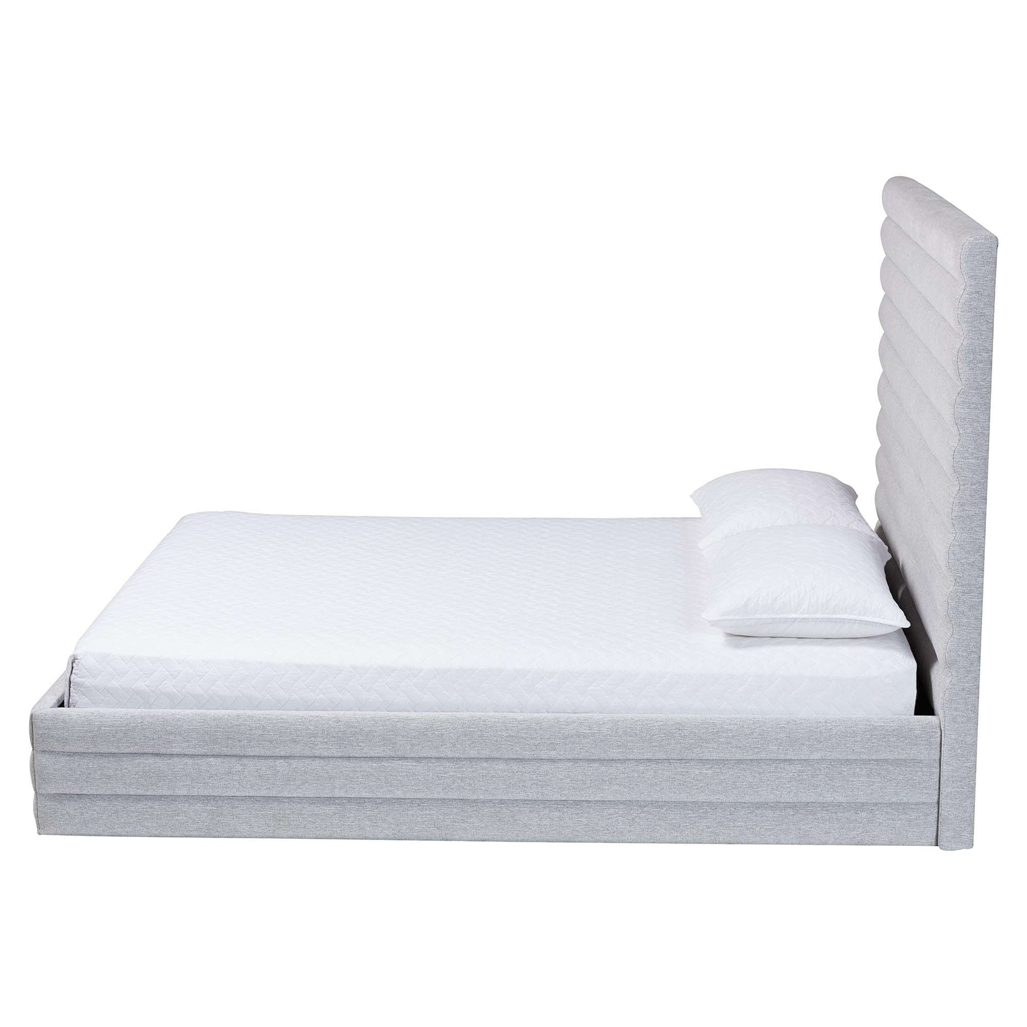 Baxton Studio Cadmus Modern Platform Bed, Queen, Light Grey