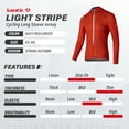 thumbnail image 2 of Santic Striped Mens Cycling Jersey Long Sleeve Bicycle Shirt Bike Jersey for Cyclist Red,L, 2 of 7