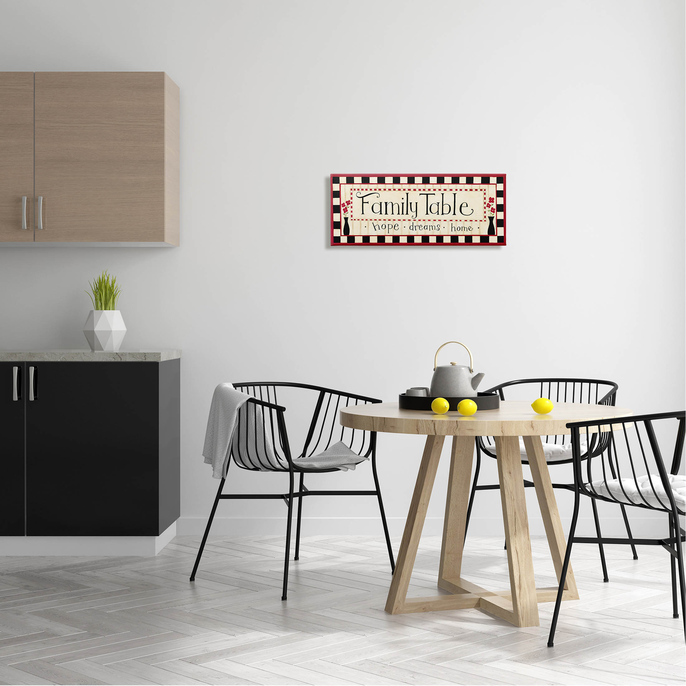 Family Table Hope Dreams Home Sign Typography Graphic Art Gallery Wrapped Canvas Print Wall Art