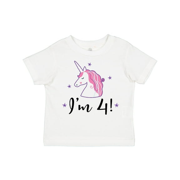 Inktastic 4th Birthday Cute Unicorn Girls Toddler T-Shirt