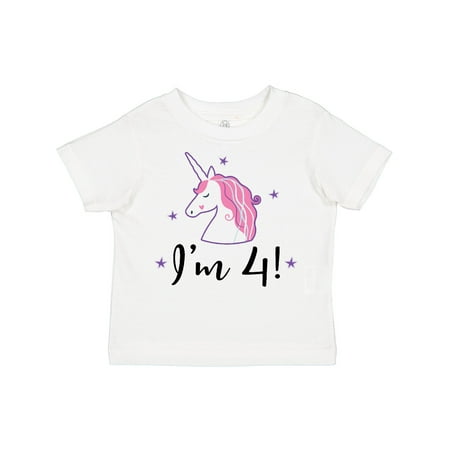 

Inktastic 4th Birthday Cute Unicorn Gift Toddler Toddler Girl T-Shirt