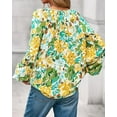 thumbnail image 3 of PRETTYGARDEN Boho Tops for Women Going Out Floral Long Sleeve Shirts Dressy Casual Work Blouses Drawstring Fall Outfits, 3 of 9