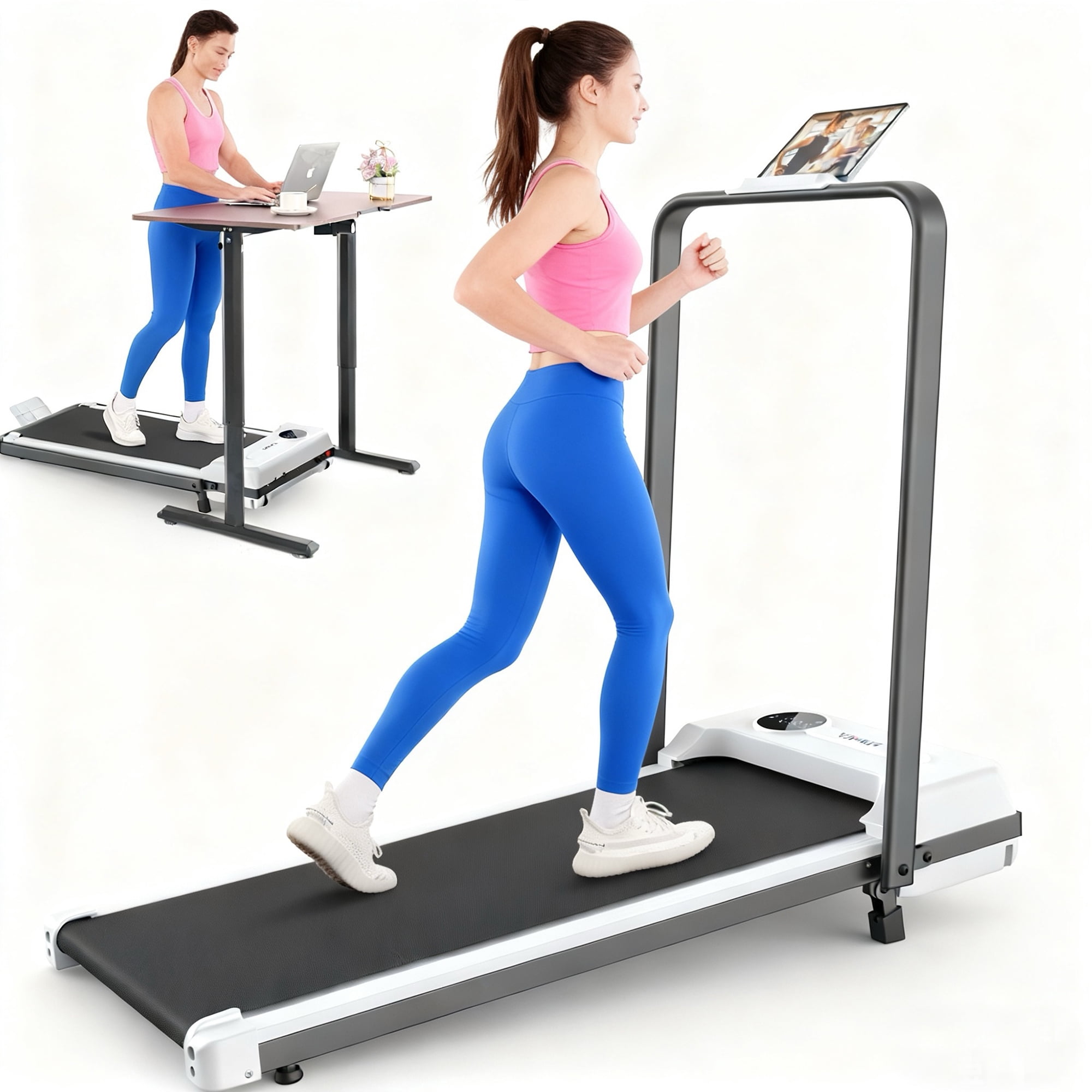 SuperFit Up To 7.5MPH 2.25HP 2-in-1 Folding Under Desk Treadmill W