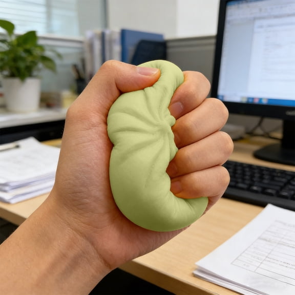 Silicone Bun Hand Squeeze Decompression Toy Simulation Food Model Stress Relief Ball Anxiety Fidget Sensory Tool for Office Home Car Focus Concentration Relaxation Reusable Soft Pinching