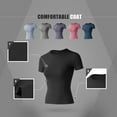 thumbnail image 5 of FLMEI Women Sports T-Shirt Workout Yoga Shirts Athletic Tees Quick-Dry Yoga Gym Tops for Womens S-XXXL, 5 of 8