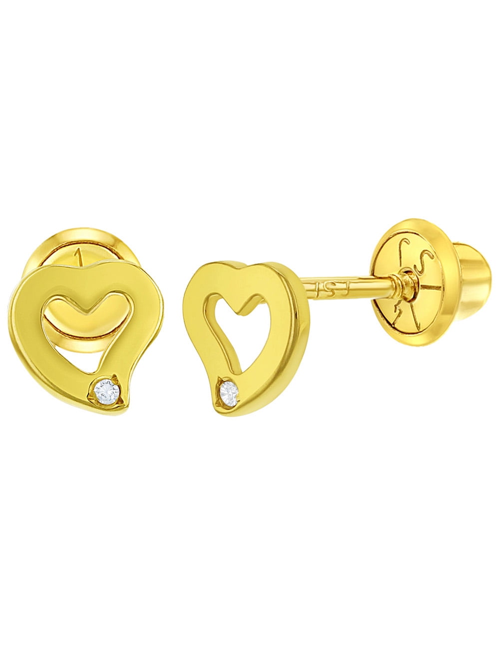 In Season Jewelry 14k Yellow Gold White Diamond Accent Small Heart