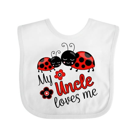 

Inktastic My Uncle Loves Me with Cute Ladybugs Gift Baby Boy or Baby Girl Bib