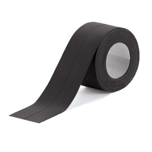 Tira de sellado autoadhesiva para esquinas negras, para rellenar bordes de pared. Cinta selladora duradera en forma de V para prevención y aislamiento