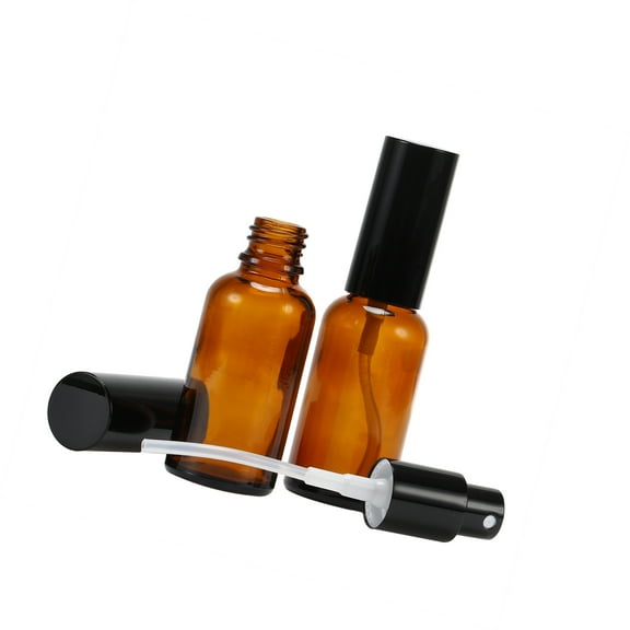 Vocoste 2pcs Fine Mist Spray Bottle Small Glass Spray Bottle 1oz Spray Bottle Amber 4.29" H x 1.30" W