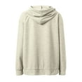 thumbnail image 4 of CHENge Womens Oversized Hoodie Fashion Patchwork Solid Color Sweatshirt Fall Winter Tunic Pullover Top Casual Fashion Clothes(Beige,L), 4 of 4