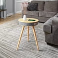 thumbnail image 3 of Tianyi Smart Music Coffee Table Round Smart End Table, Bluetooth Side Table with USB Port and outlet Smart Table with Speaker and Wireless Charger- Ashwood, 3 of 8