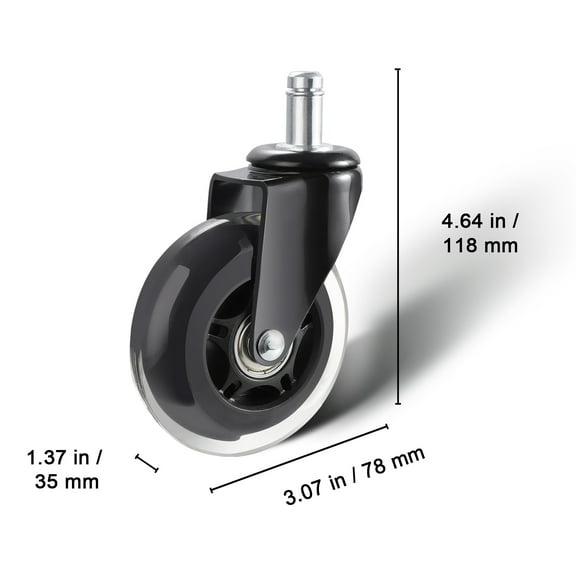 KFFKFF Office Chair Wheels Caster Wheels Set of 5 Swivel Wheel Replacement 3 inch