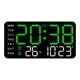 thumbnail image 1 of Reloj despertador digital con brillo ajustable de 12/24 horas y pantalla LED de tiempo eléctrico Luz verde, 1 of 9
