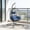 Blue, variant on ASJMR Outdoor Hanging Egg Chair with Stand, Foldable Wicker Patio Swing Chair with Removable Cushion and Headrest,Grey