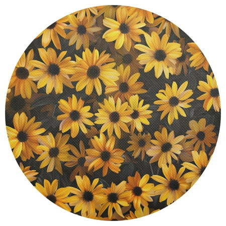 

Ryvnso Sunflower Flowers Round Plate Mats Dining Table Placemat 1 Piece for Holiday Decoration