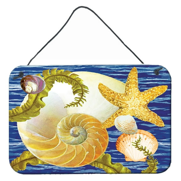 Carolines Treasures PRS4056DS812 Cut Nautilus And Starfish Wall or Door Hanging Prints  8x12 multicolor