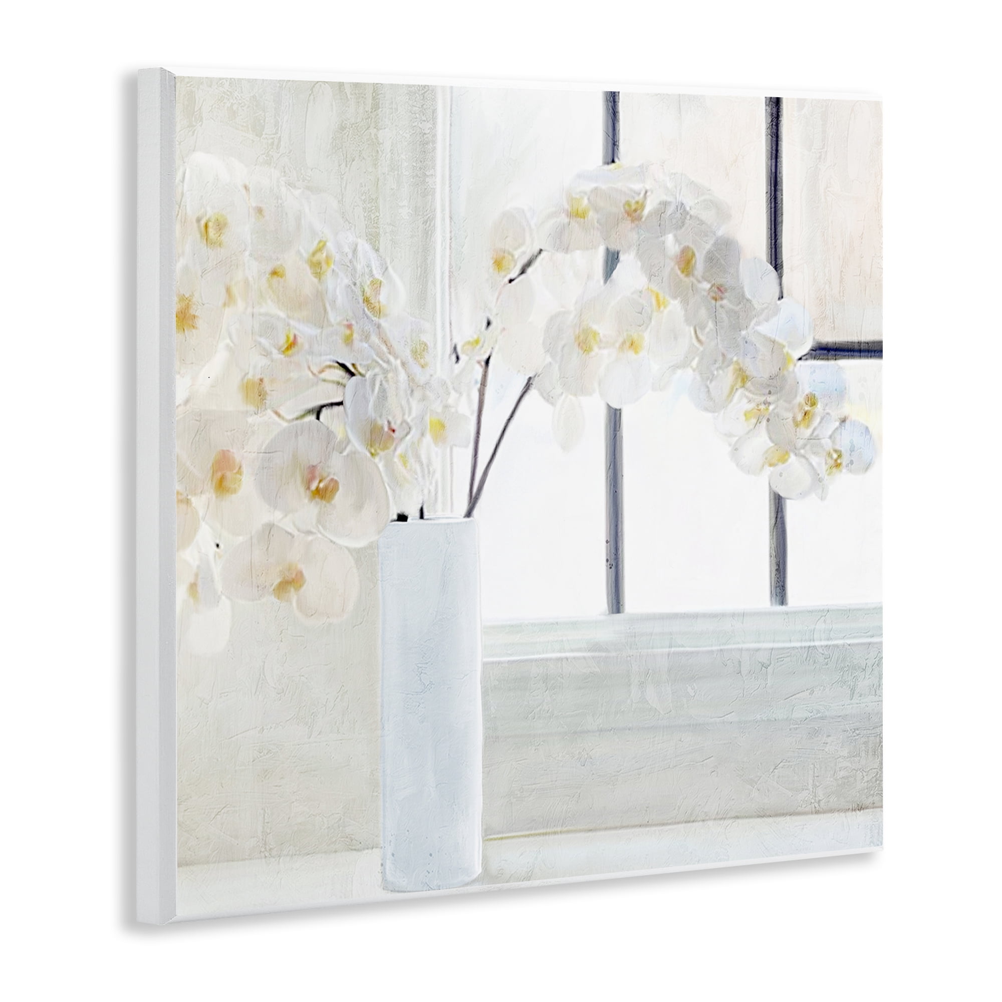 Stupell Industries Orchid Stems Windowsill Plants & Flowers Painting Unframed Art Print Wall Art, 12 x 12