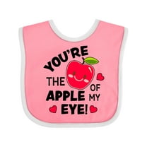 Inktastic Youre the Apple of My Eye Valentine Pun with Cute Apple Boys or Girls Baby Bib