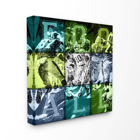 Stupell Industries Football Vintage Collage Sports Word Design Canvas Wall Art by The Saturday Evening Post