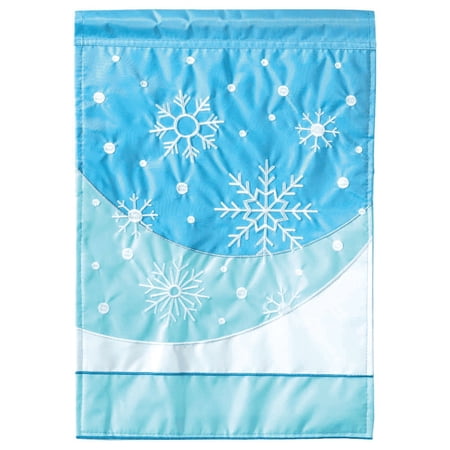 Magnolia Gardens 10040 13 x 18 in. Double Applique Custom Let It Snow Polyester Garden Flag