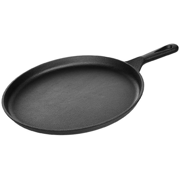 Kookantage Cast Iron Round Griddle 10.5” Pan PreSeasoned Skillet