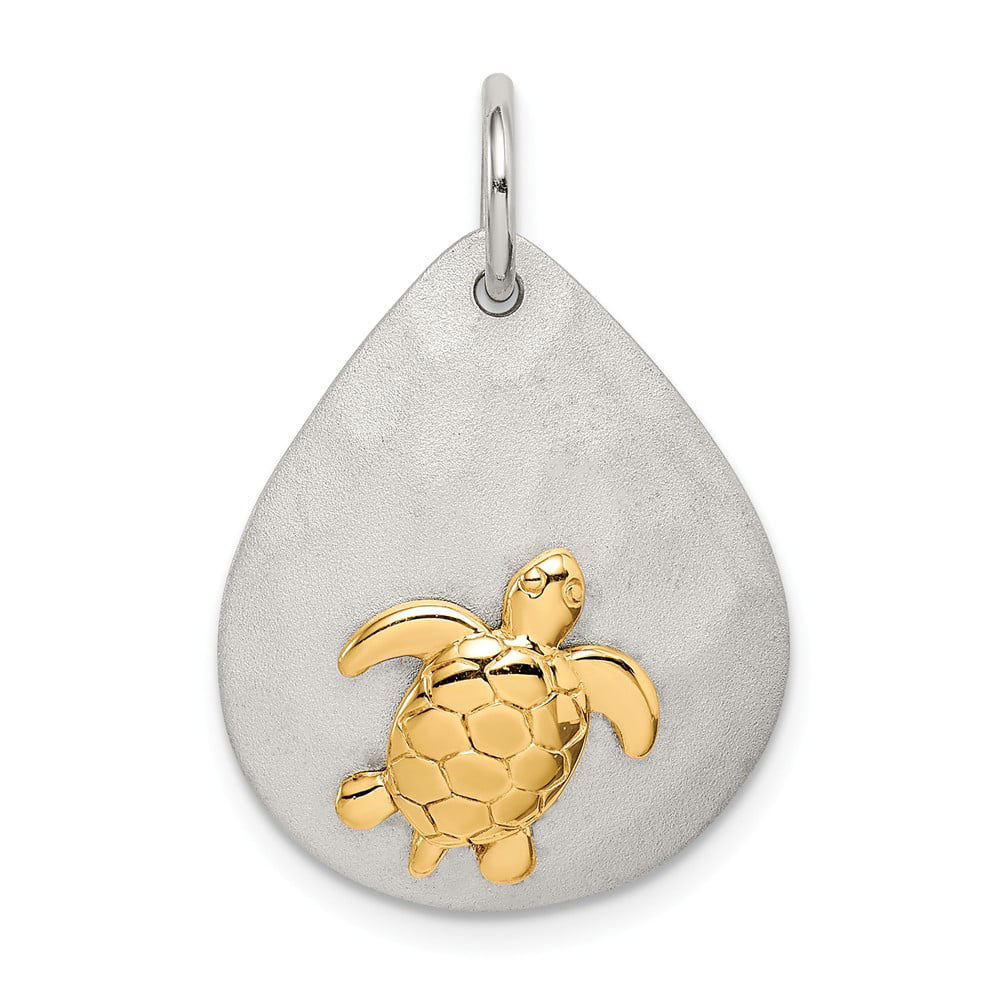14K Yellow Gold Plated 925 Sterling Silver Turtle Charm Women Jewelry For Gift