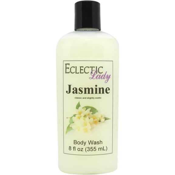 Jasmine Body Wash by Eclectic Lady, Liquid Shower Gel for Women and Men, 8 Ounces