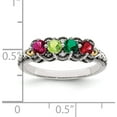 thumbnail image 4 of 14K/Silver Two-Tone Sterling Silver & 14K Four-Stone And Diamond Mother's Ring Semi-Mount (Size 9) Made In Thailand qmr38/4-9, 4 of 5