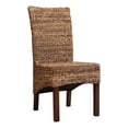 thumbnail image 4 of Pemberley Row Wicker Brown Dining Chair Hand-Woven Abaca Leaf Style 38" H x 19" W x 24" D Assembled, 4 of 8