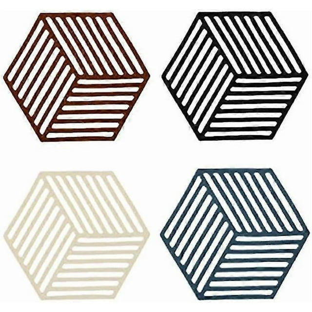 4 X High Temperature Resistant Silicone Placemats Geometric Placemats