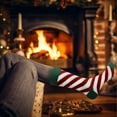 thumbnail image 4 of BambooMN Men's Christmas Crew Socks - Cotton Novelty Holiday Designs - Tree Ornaments - 4 Pairs, 4 of 6