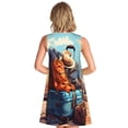 thumbnail image 2 of Bixox Robe Sans Manches à Imprimé Coloré pour Femmes avec Poches, Robe Décontractée Longueur Genou pour l'Été-TG, 2 of 7
