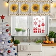thumbnail image 5 of 2 Pack Valances for Window, Vintage Sunflower Short Curtains for Kitchen Bedroom Living Room, Wooden Yellow Summer Botanical Floral Retro Rod Pocket Small Window Treatment Valance Drapes 54 x 18 Inch, 5 of 8