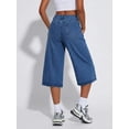 thumbnail image 5 of EMMIOL Women's High Waisted Baggy Denim Bermuda Shorts - Y2K Wide Leg Casual Trendy Streetwear Summer Shorts, 5 of 6