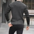 thumbnail image 4 of Mens Fall Sweater Waffle Knit Crewneck Pullover Lightweight Long Sleeve Dress Sweater Dark Gray XXXL, 4 of 5